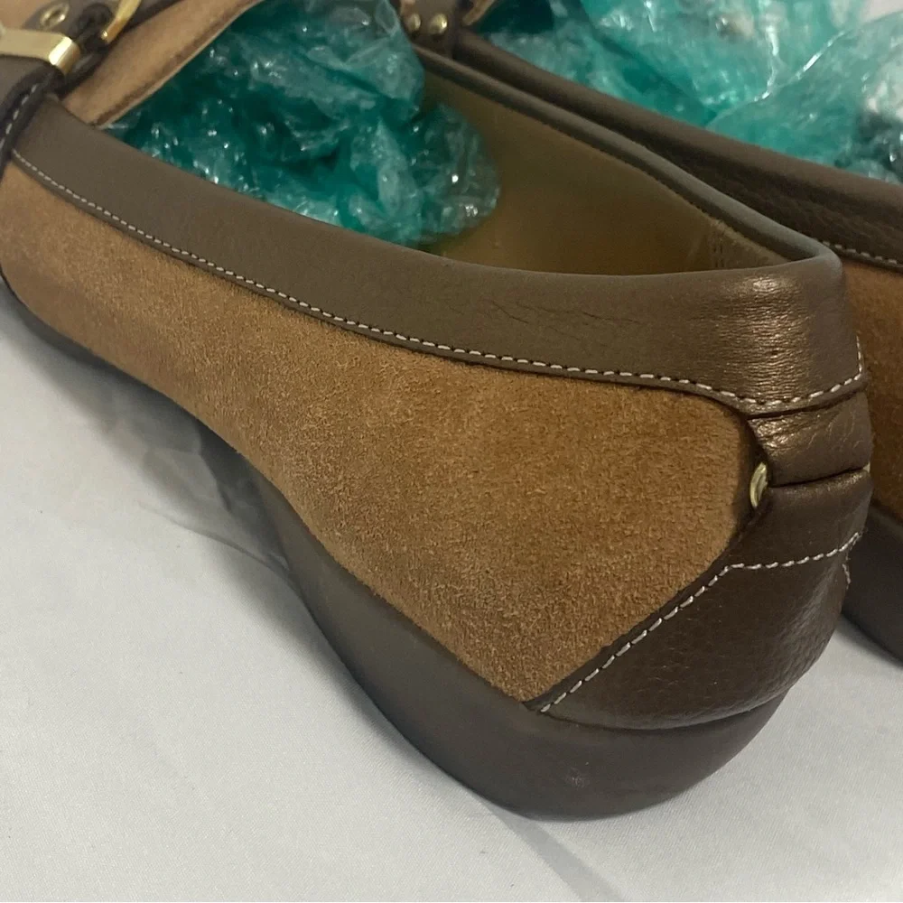 Etienne Aigner Genuine Leather Suede Buckle Loafer Slip Ons - EC - 8.5